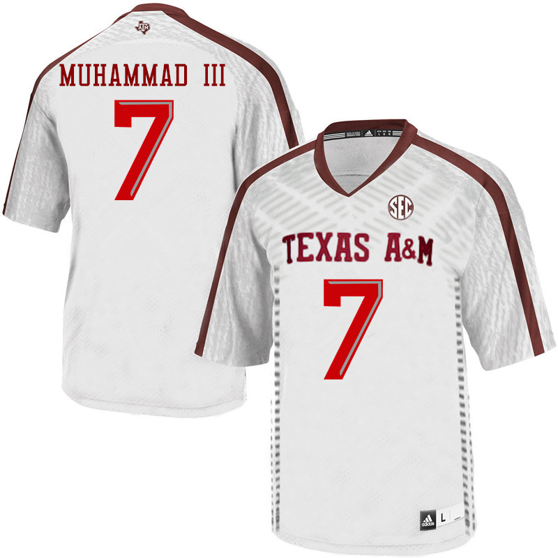 Men #7 Muhsin Muhammad III Texas A&M Aggies College Football Jerseys Sale-White